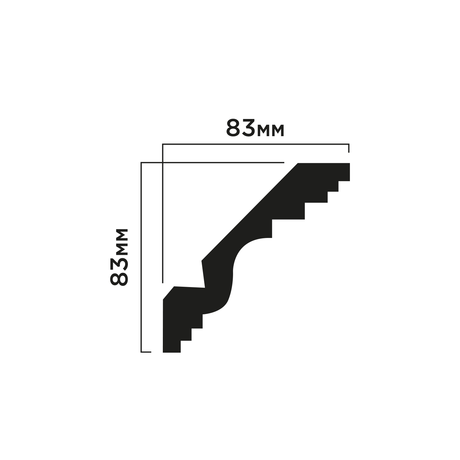 Карниз A116 Hiwood 83мм×83мм×2м