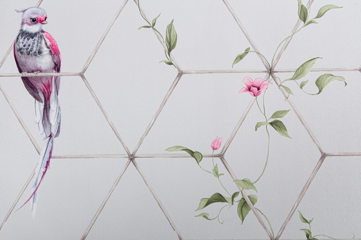 Обои TC72063-44 Palitra Trend Color Топ Вельвет Птички Palitra Trend Color коллекция Топ Вельвет Птички производства РОССИЯ в интернет-магазине Обоитрейд