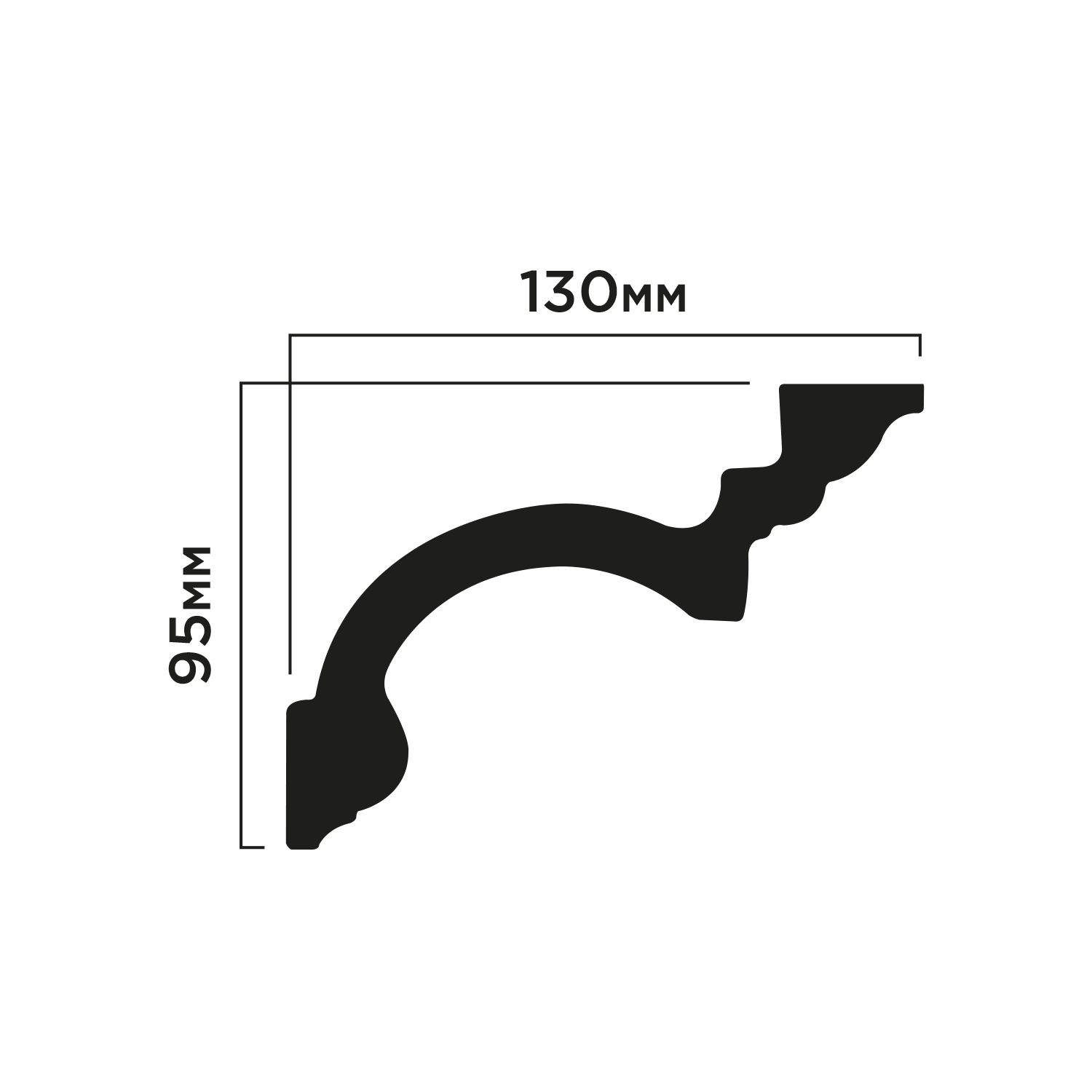 Карниз A160 Hiwood 130мм×95мм×2м