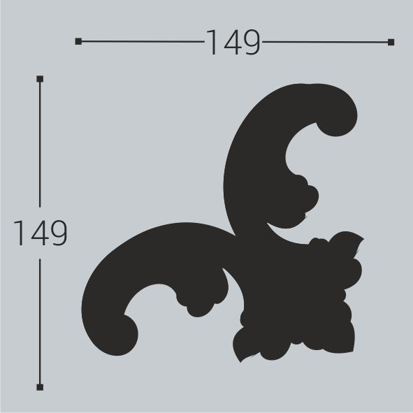 Угол декоративный М3У1 Bello Deco к молдингу 149×149мм