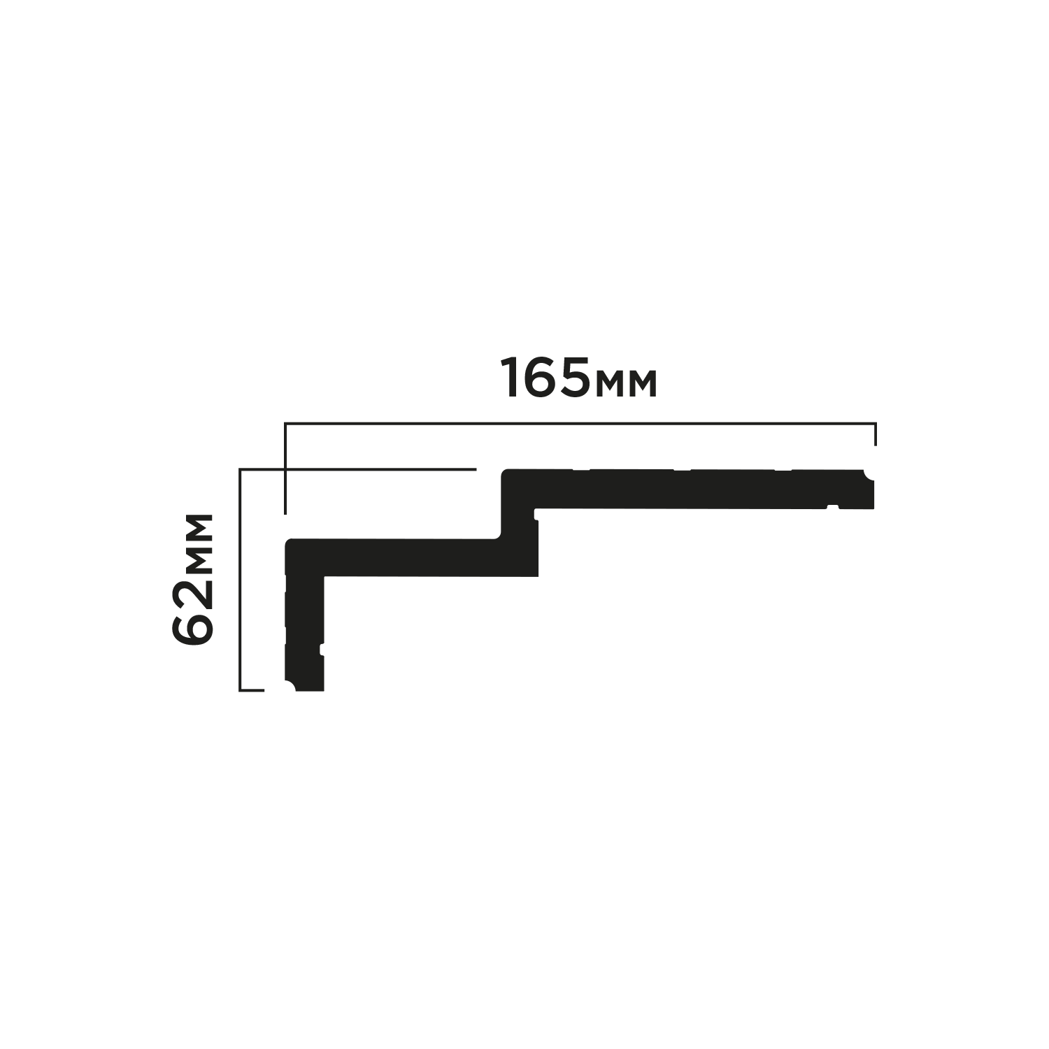 Карниз A165L Hiwood 165мм×62мм×2м