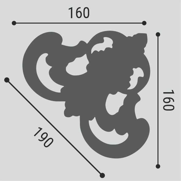 Угол декоративный УУ2 Bello Deco к молдингу 160×160мм
