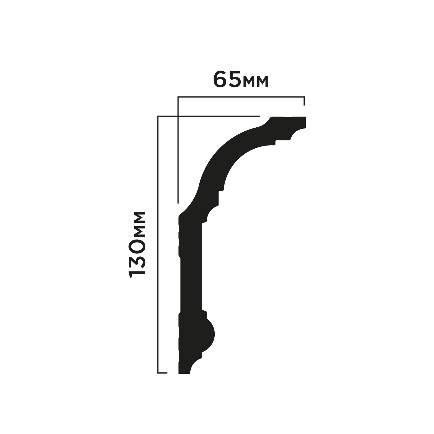 Карниз A130 Hiwood 130мм×65мм×2м