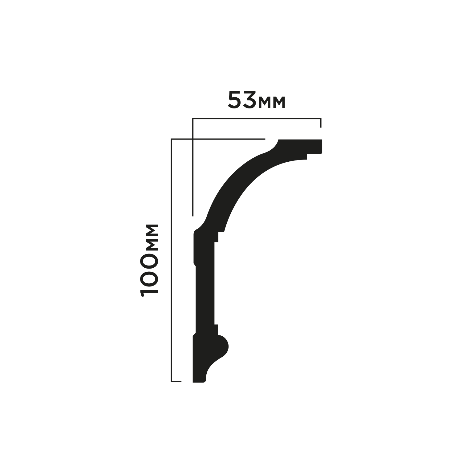 Карниз A100 Hiwood 100мм×53мм×2м