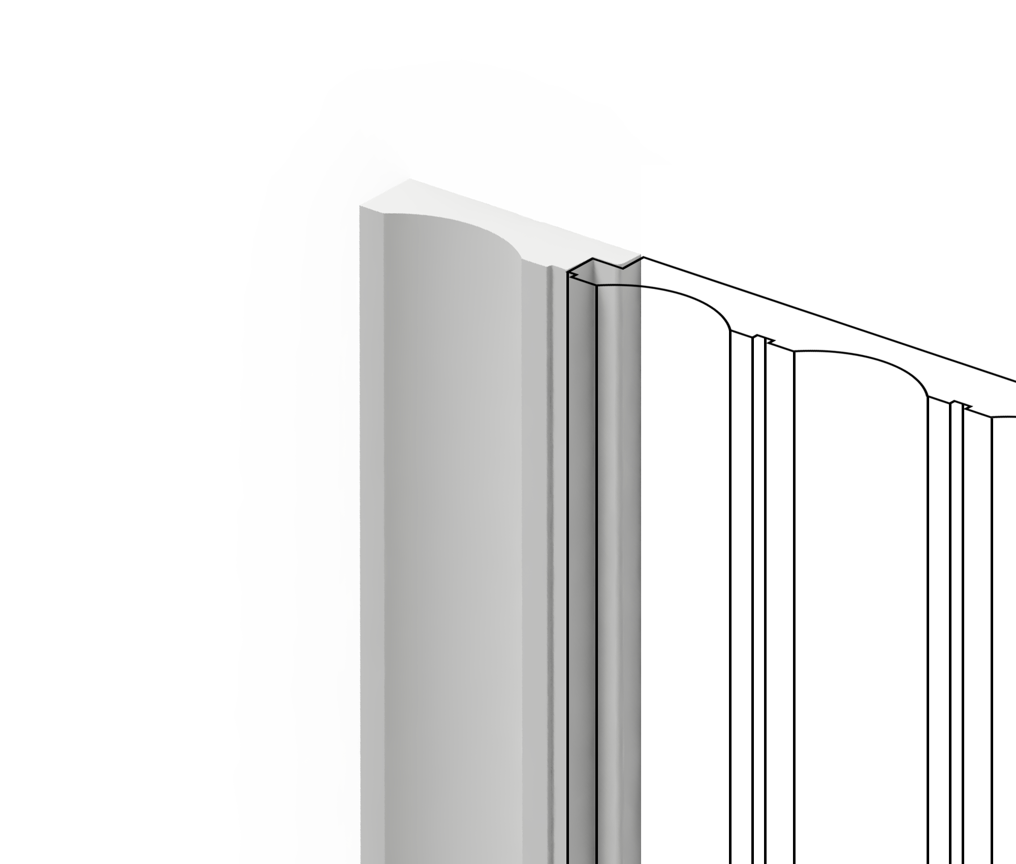 Финишный молдинг LF138A NP Hiwood 43,3мм×2,7м