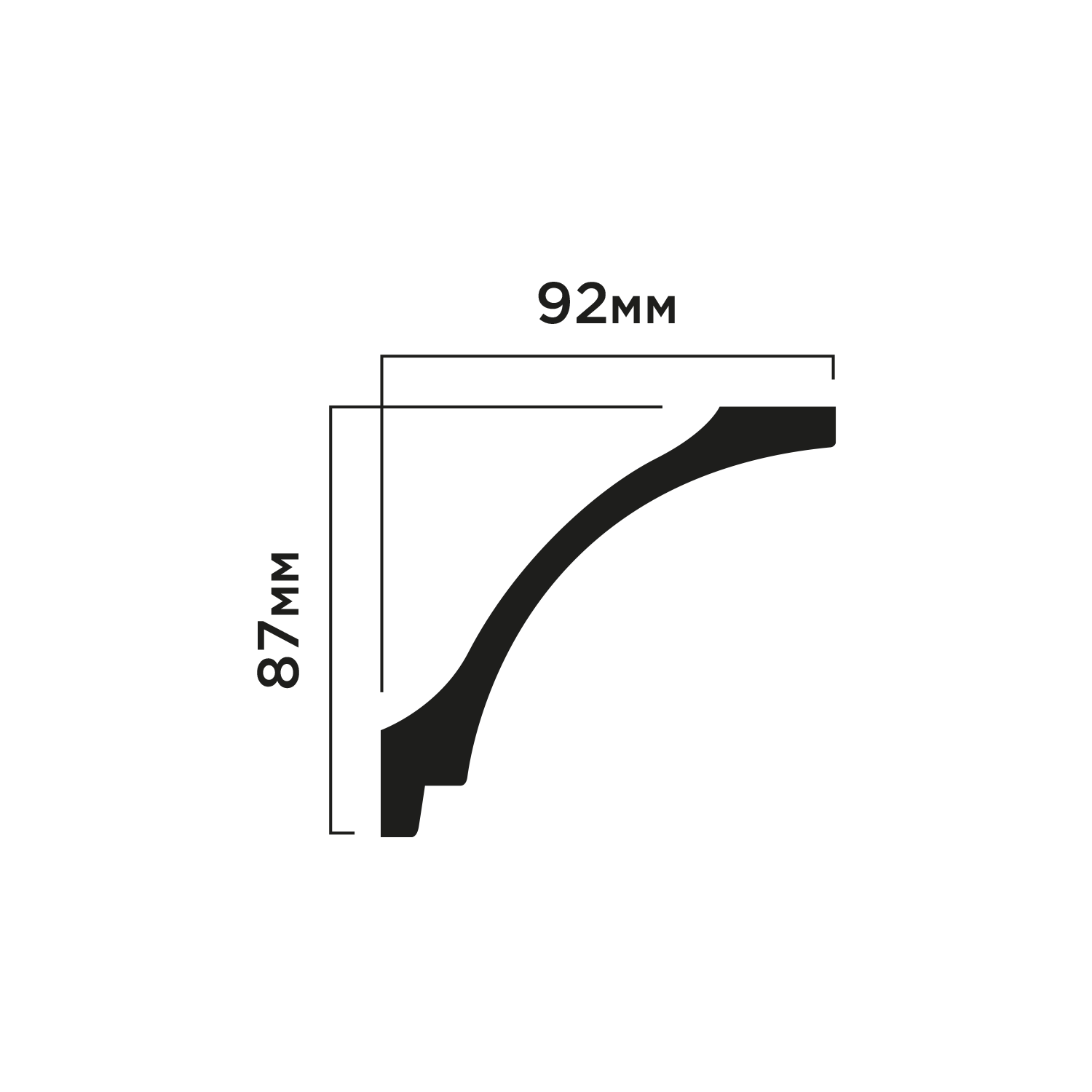 Карниз A126 Hiwood 92мм×87мм×2м
