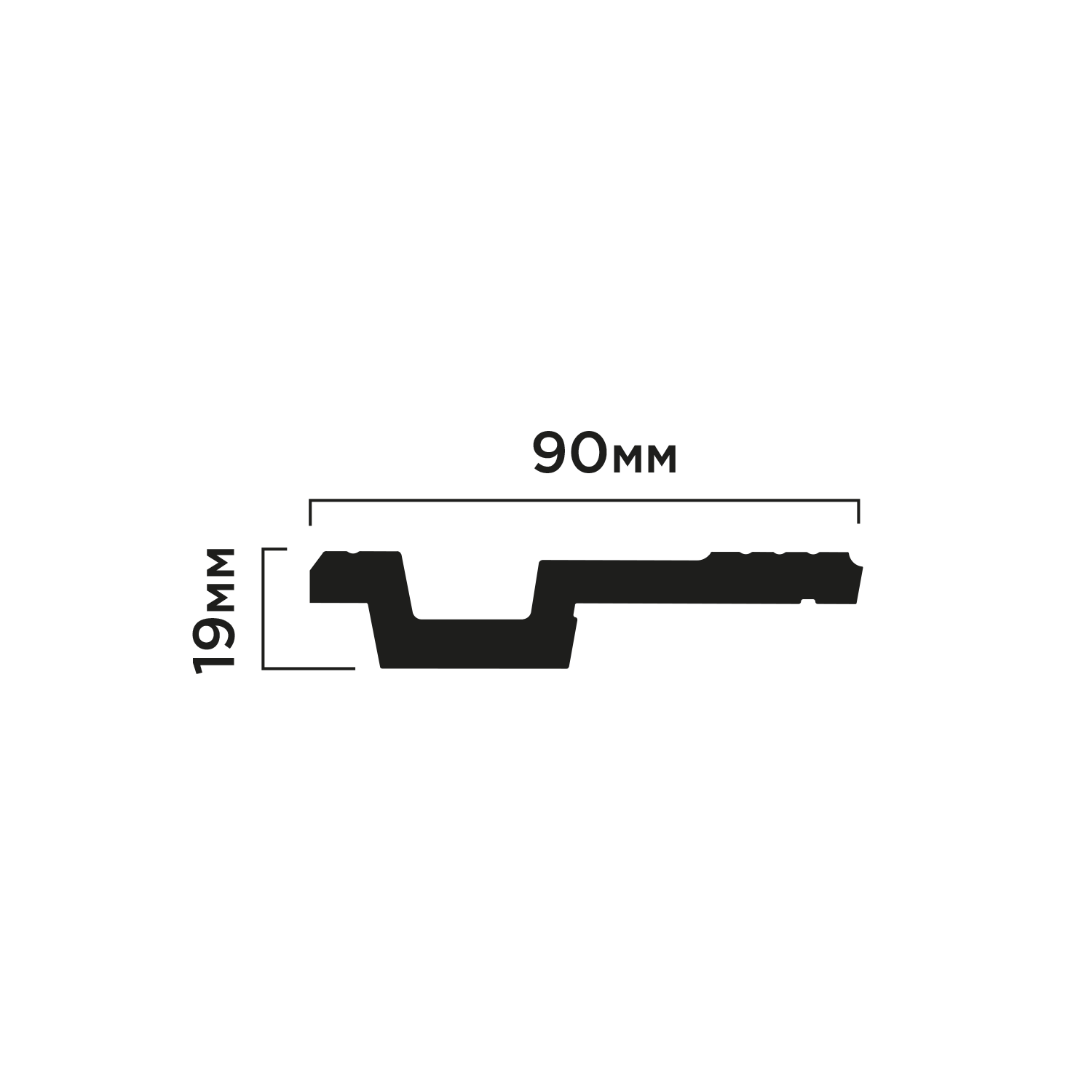 Карниз A90V1 Hiwood 90мм×19мм×2м