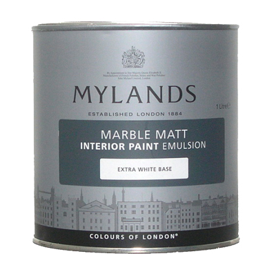 Краска Mylands Marble Matt Emulsion Pure White 1, 0,25 л.