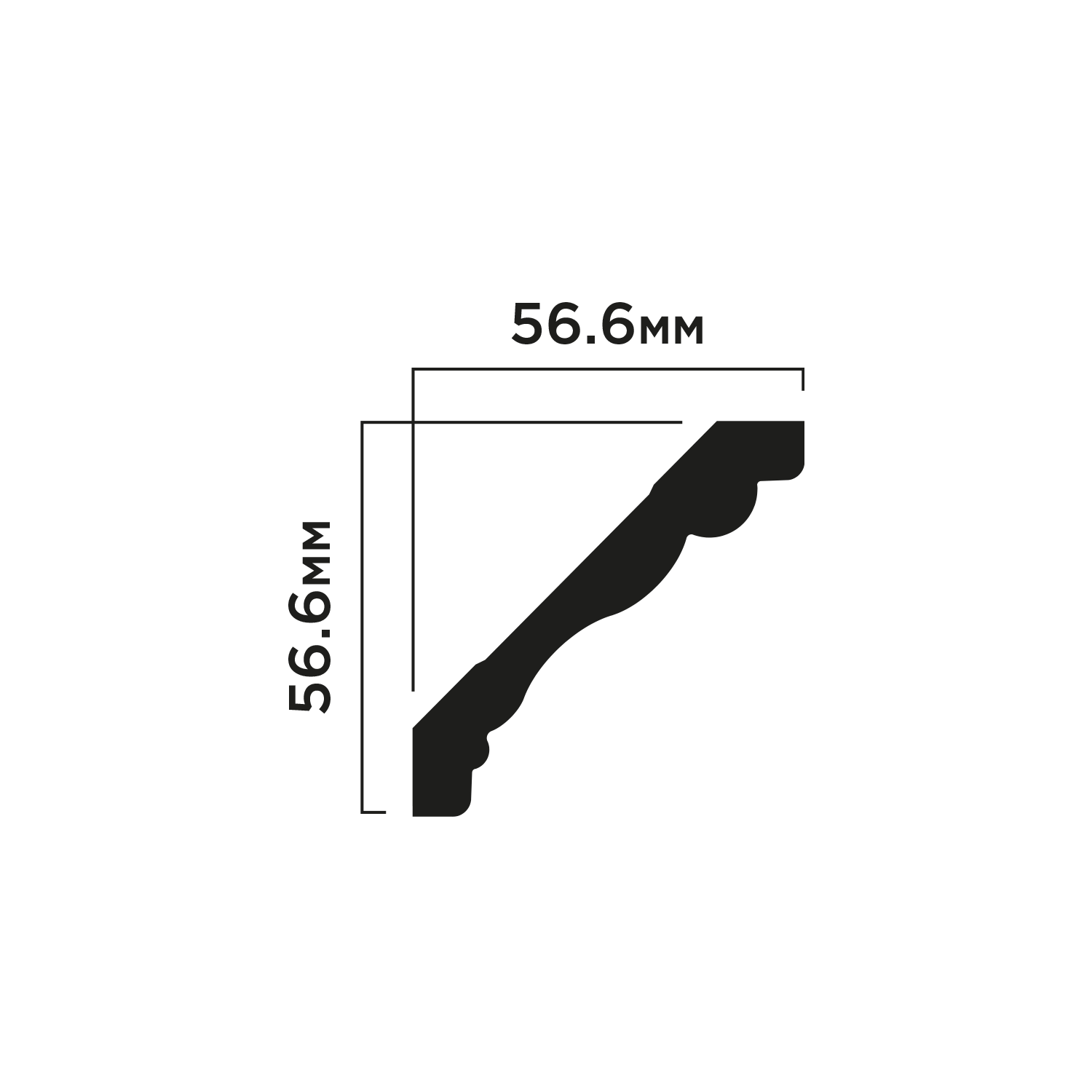 Карниз A1080 Hiwood 56,6мм×56,6мм×2м