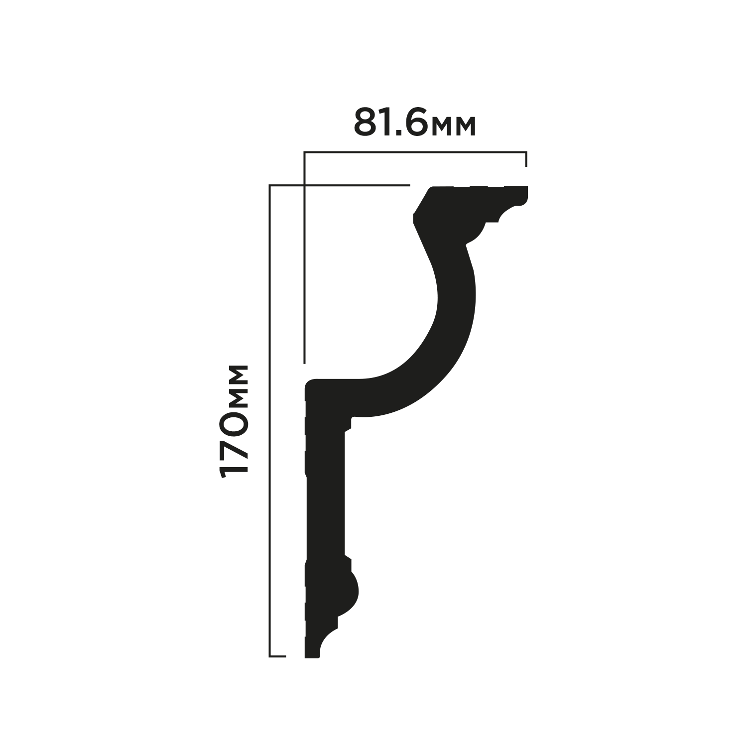 Карниз A188 Hiwood 81,6мм×170мм×2м