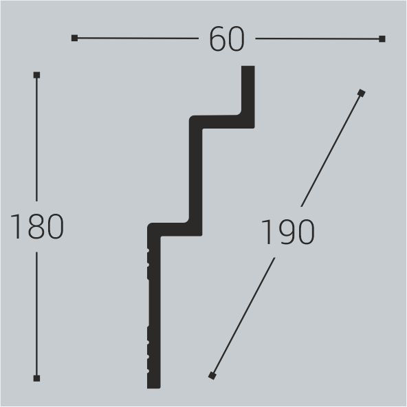 Карниз потолочный К24 Bello Deco 180мм×60мм×2м