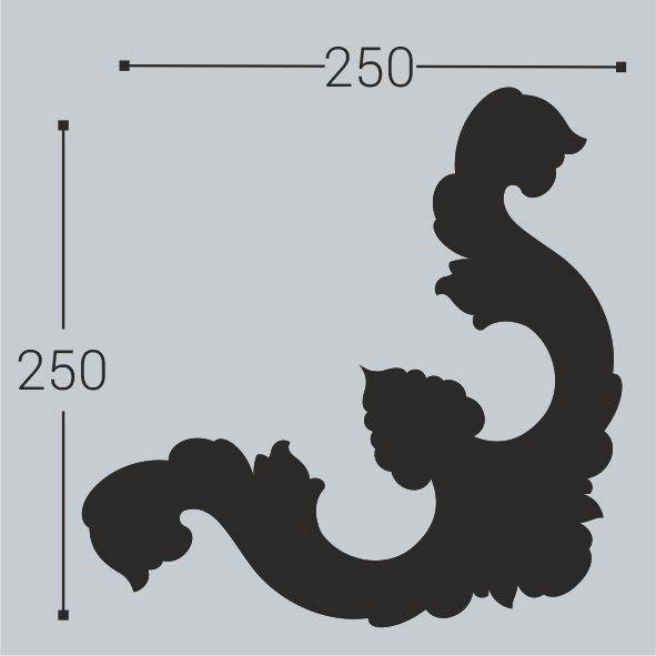 Угол декоративный М3У2 Bello Deco к молдингу 250×250мм