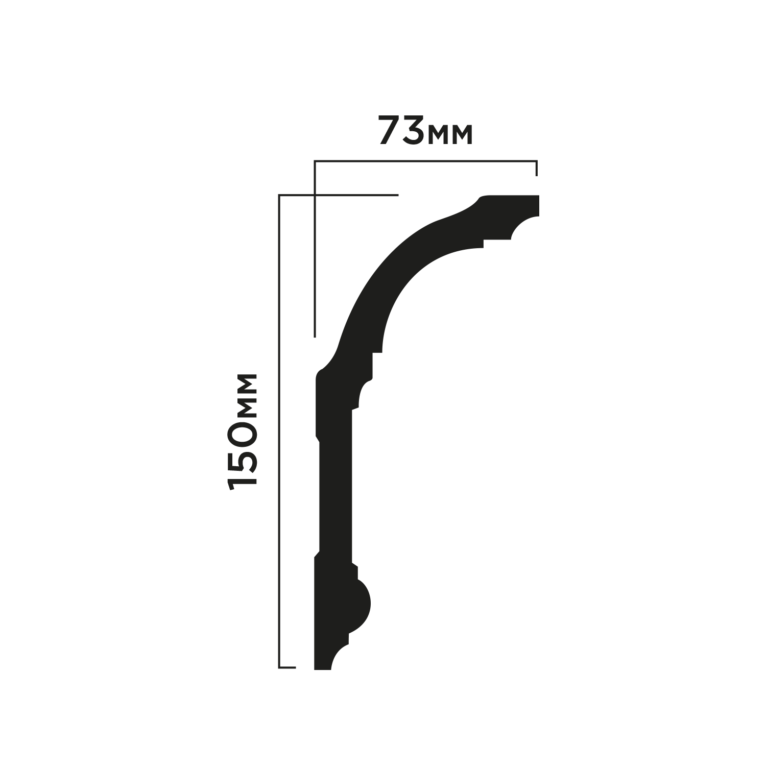 Карниз A150V2 Hiwood 150мм×73мм×2м