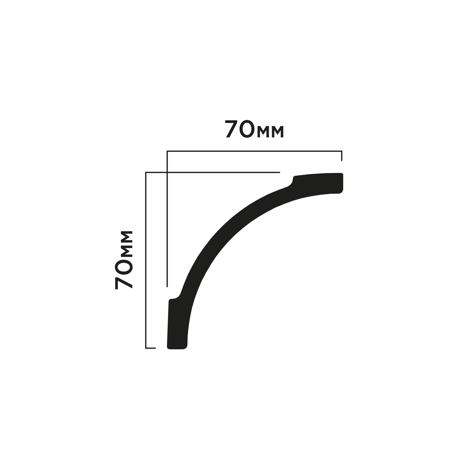 Карниз A97 Hiwood 70мм×70мм×2м