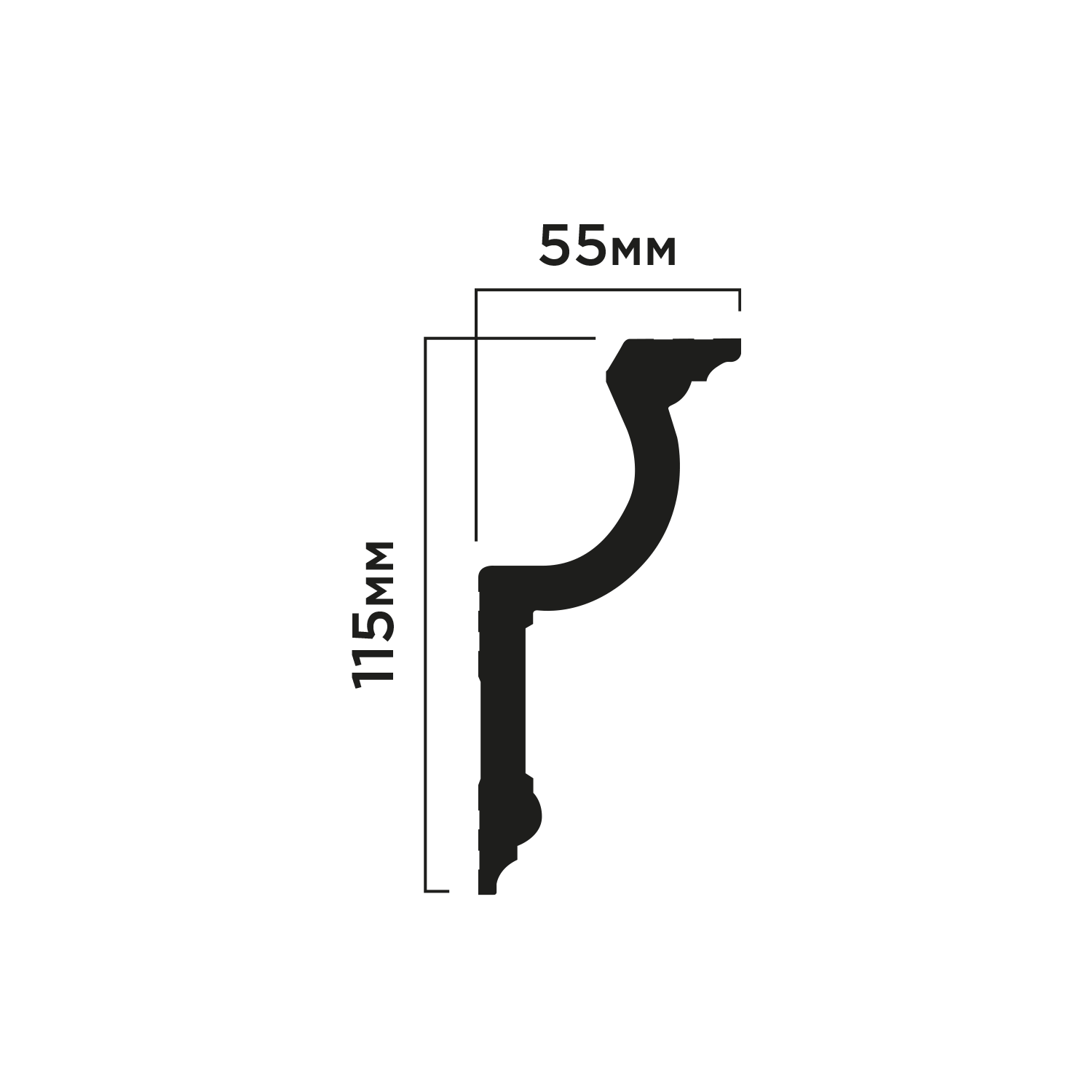 Карниз A127 Hiwood 55мм×115мм×2м