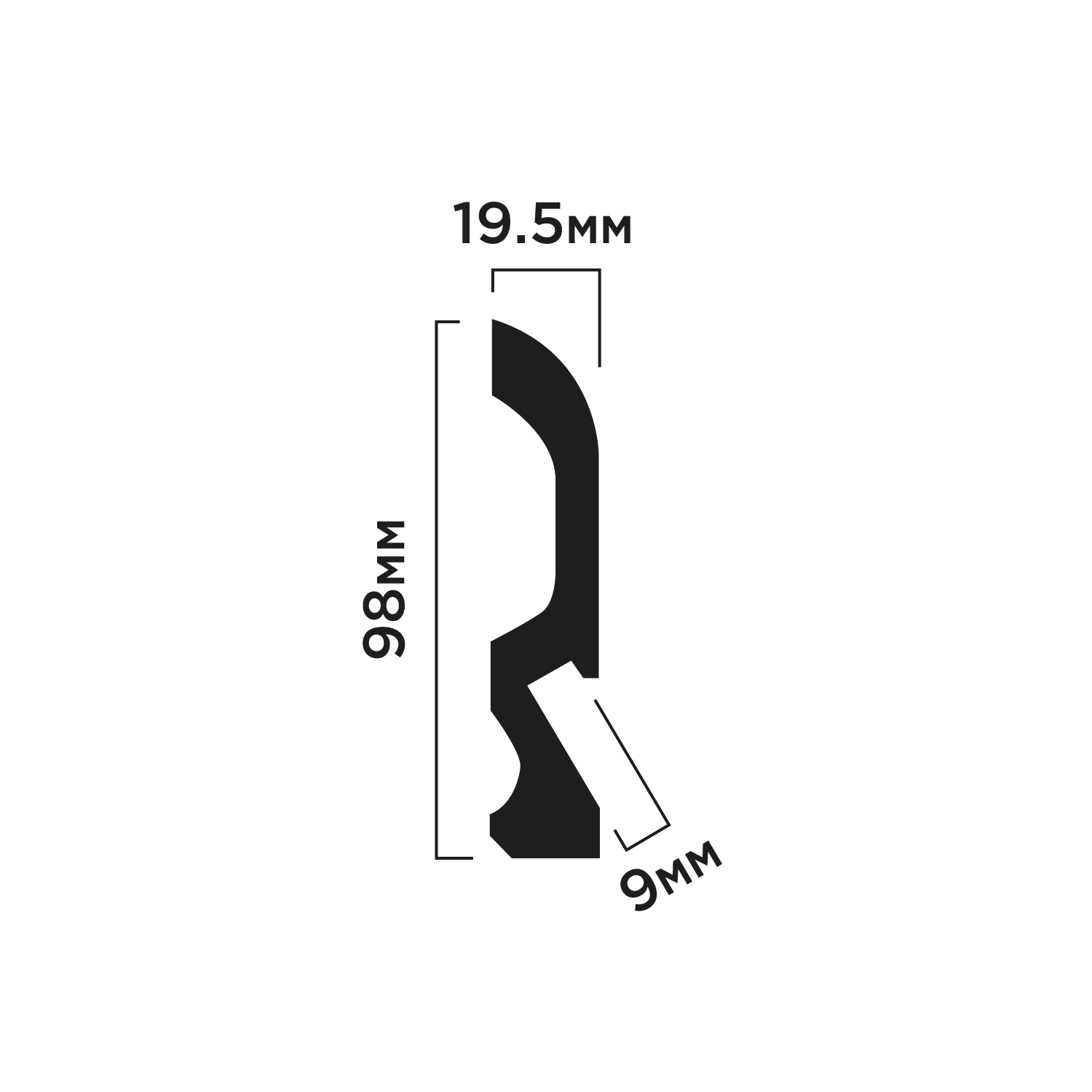 Плинтус LB98 Hiwood 98мм×19,5мм×2м