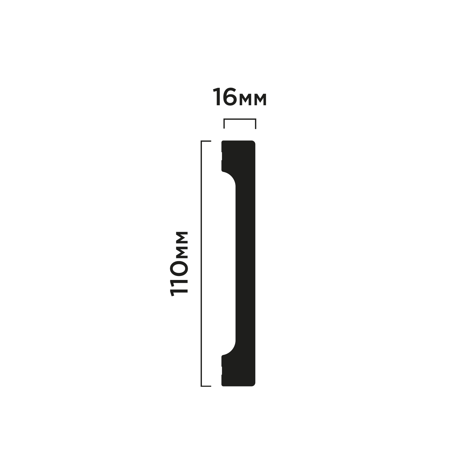 Плинтус B110V1 Hiwood 110мм×16мм×2м