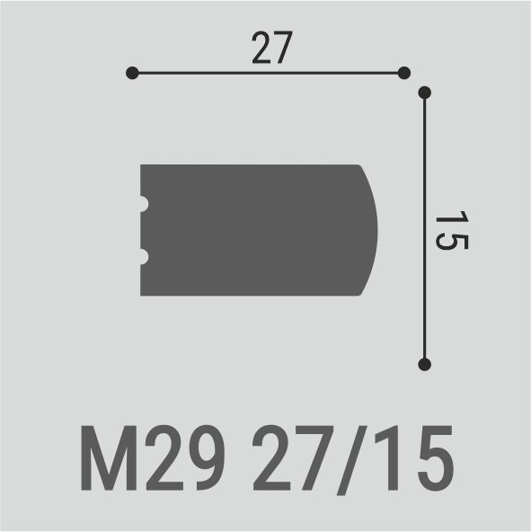 Молдинг М29 27-15 Bello Deco 15мм×27мм×2м