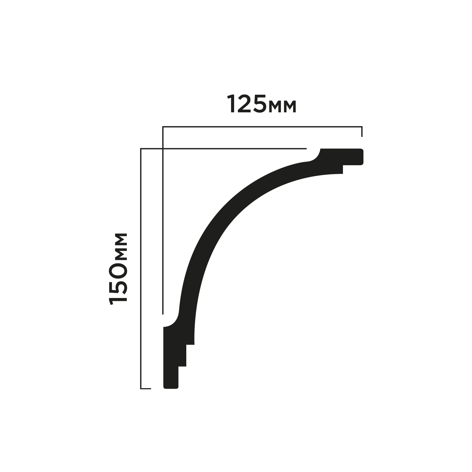 Карниз A195 Hiwood 150мм×125мм×2м