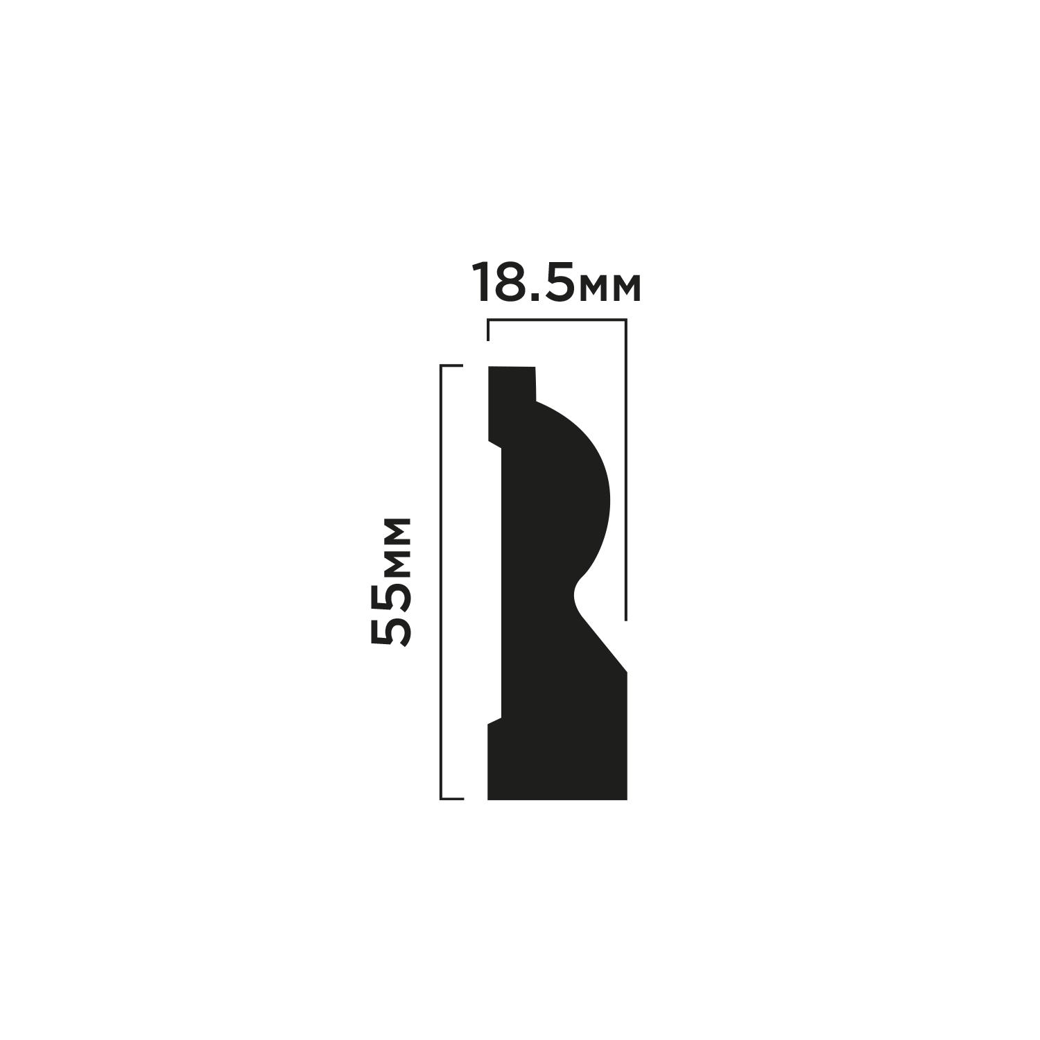 Плинтус B55 Hiwood 55мм×18,5мм×2м