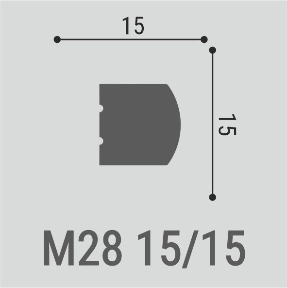 Молдинг М28 15-15 Bello Deco 15мм×15мм×2м