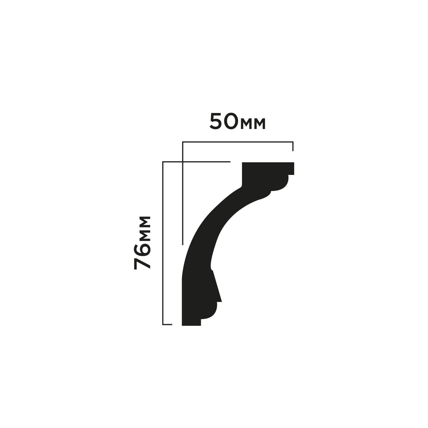 Карниз AL75 Hiwood 76мм×50мм×2м