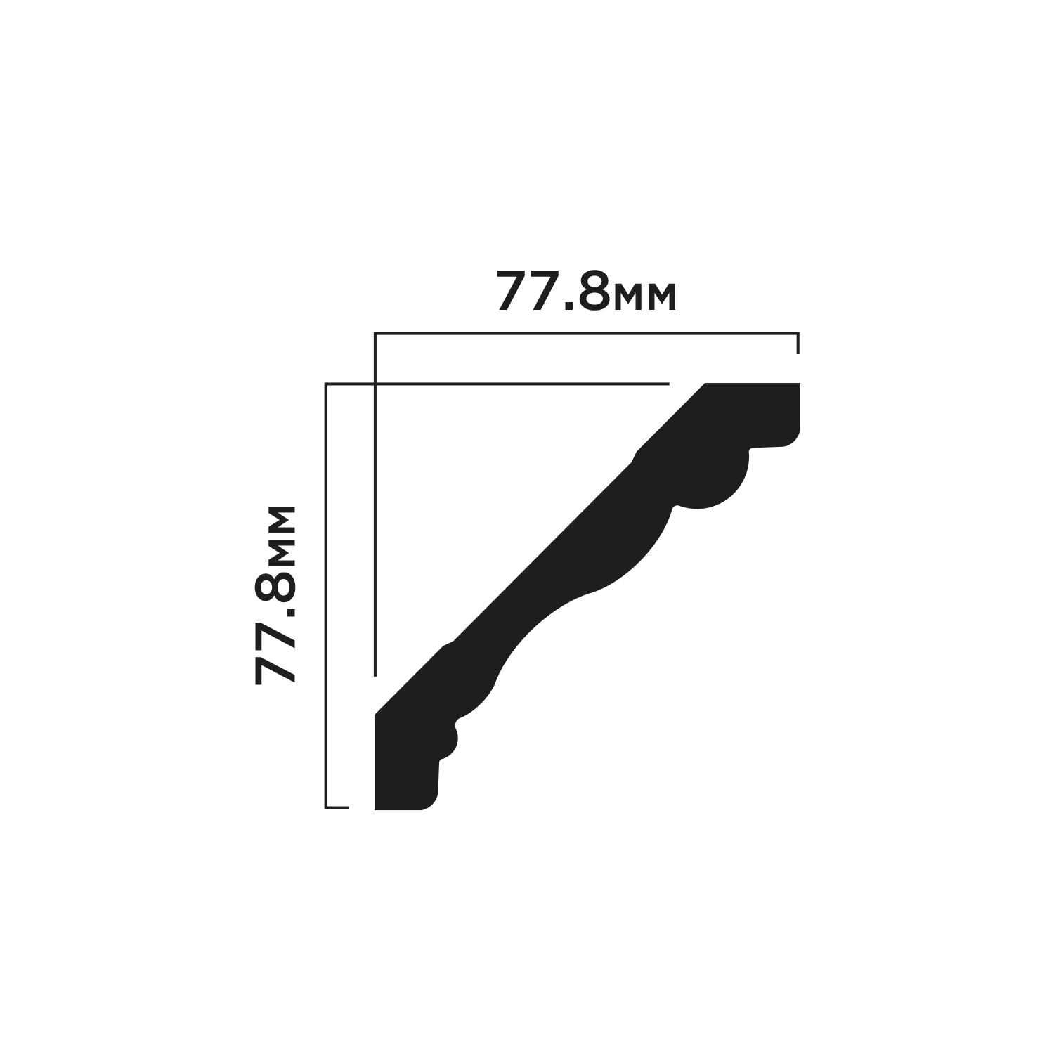 Карниз A1011 Hiwood 77,8мм×77,8мм×2м