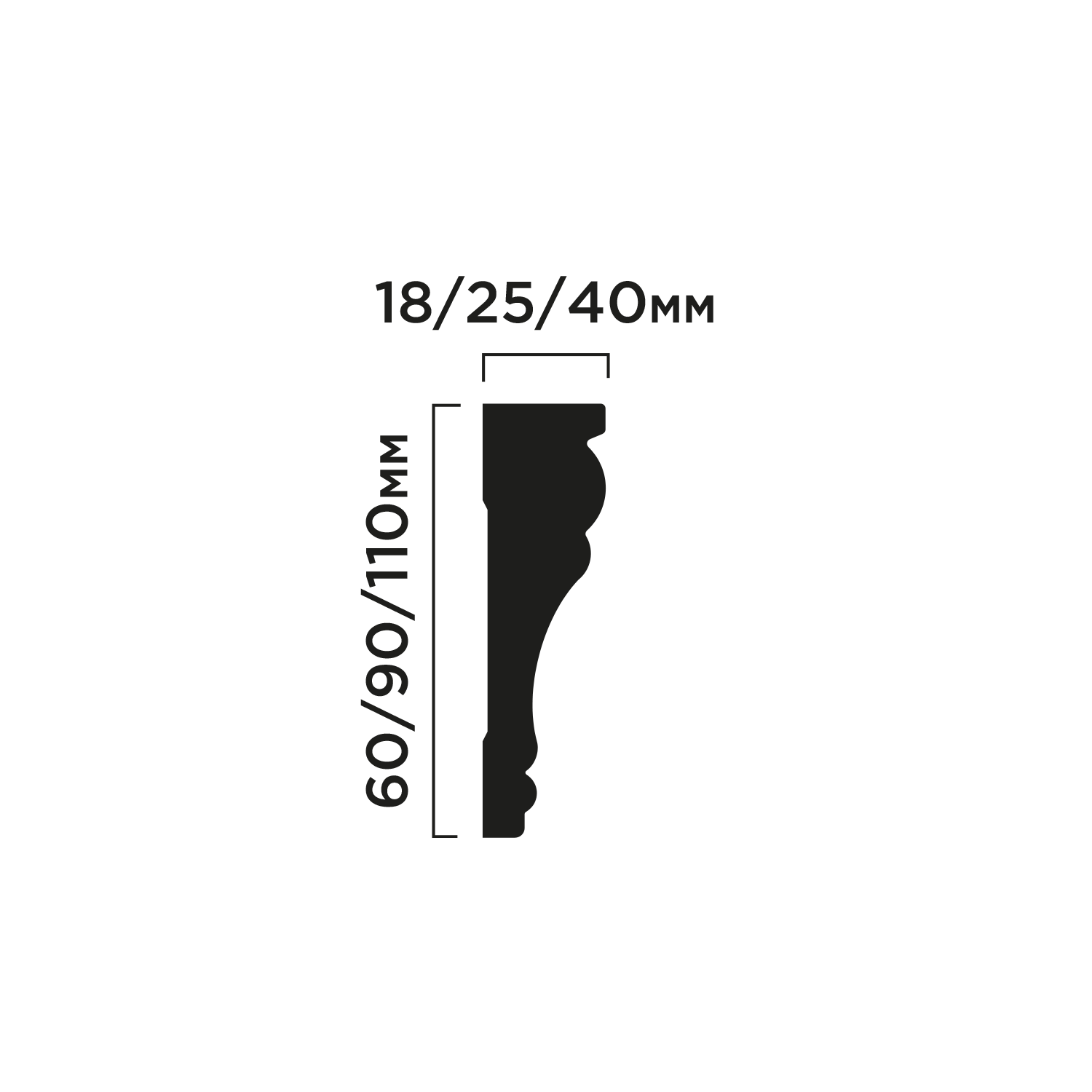 Карниз T1060 Hiwood 60мм×18мм×2м