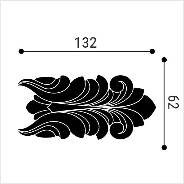 Угол декоративный М12Н2 Bello Deco к молдингу накладной 62×132мм