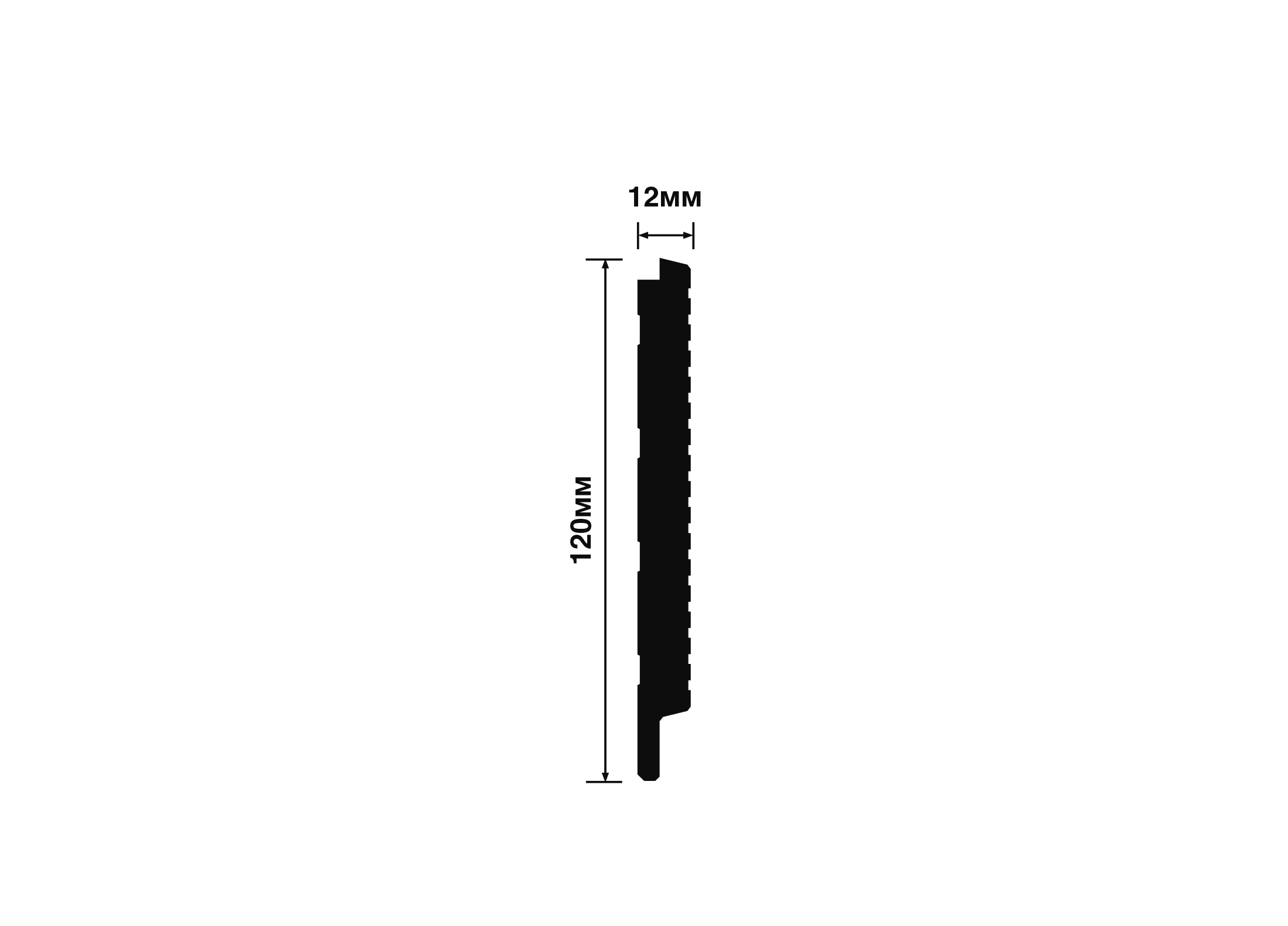 Панель декоративная LV127L BR395K Hiwood 120мм×12мм×2.7м