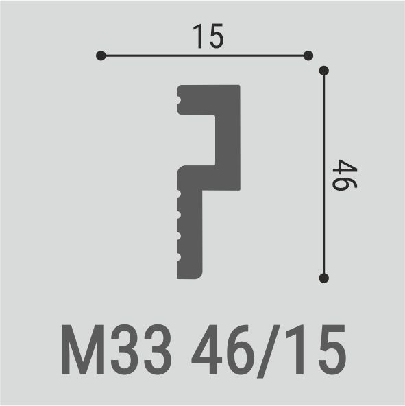 Молдинг М33 46-15 Bello Deco 46мм×15мм×3м