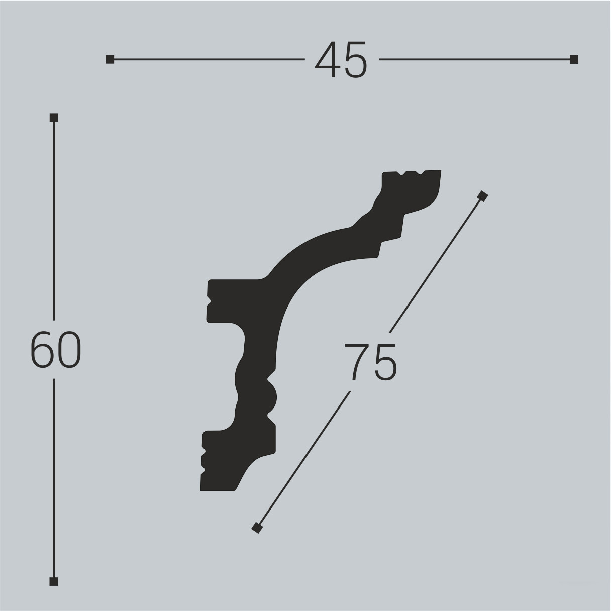 Карниз потолочный К9 Bello Deco 60мм×45мм×2м