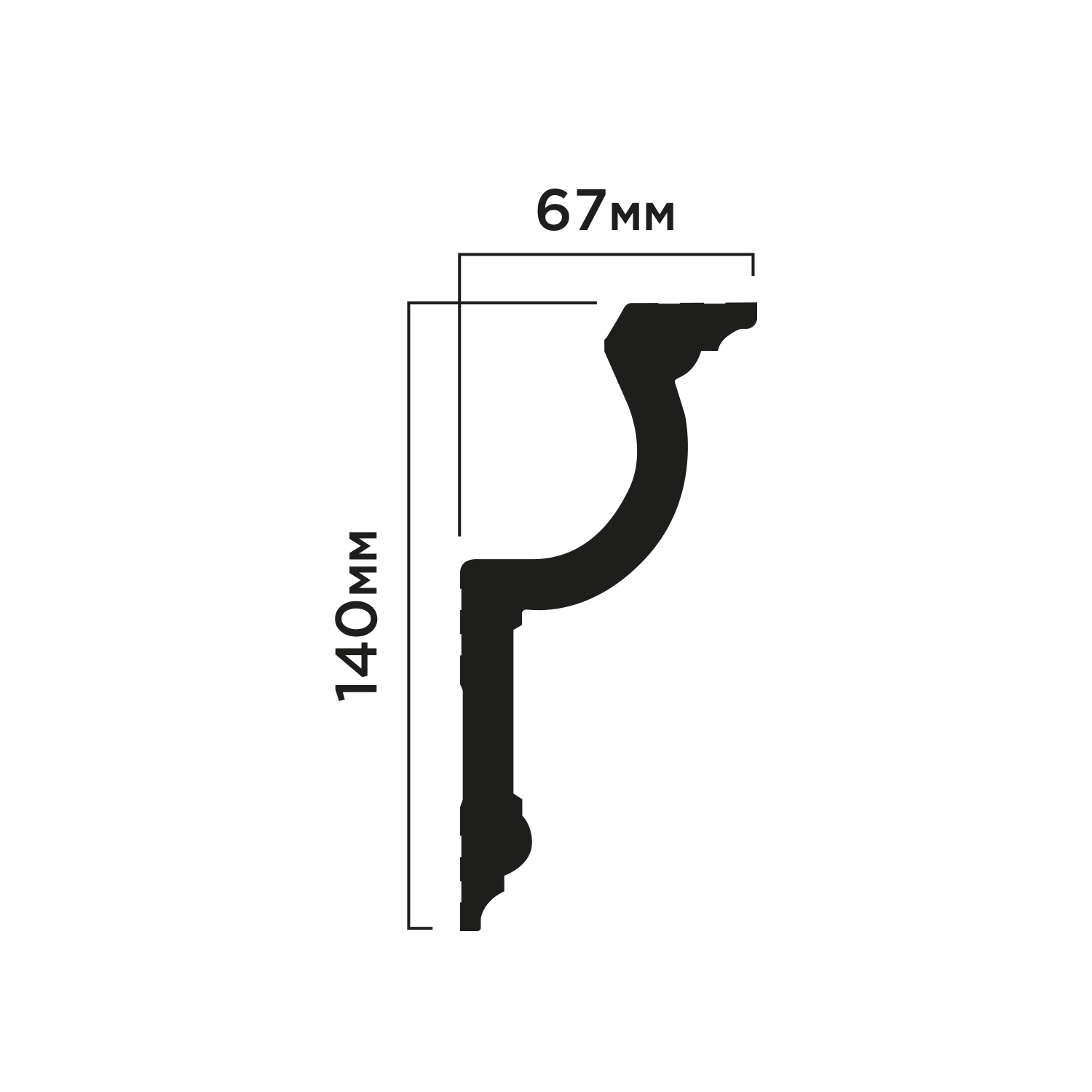 Карниз A155 Hiwood 67мм×140мм×2м