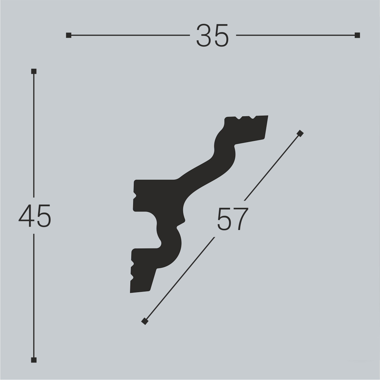 Карниз потолочный К7 Bello Deco 45мм×35мм×2м
