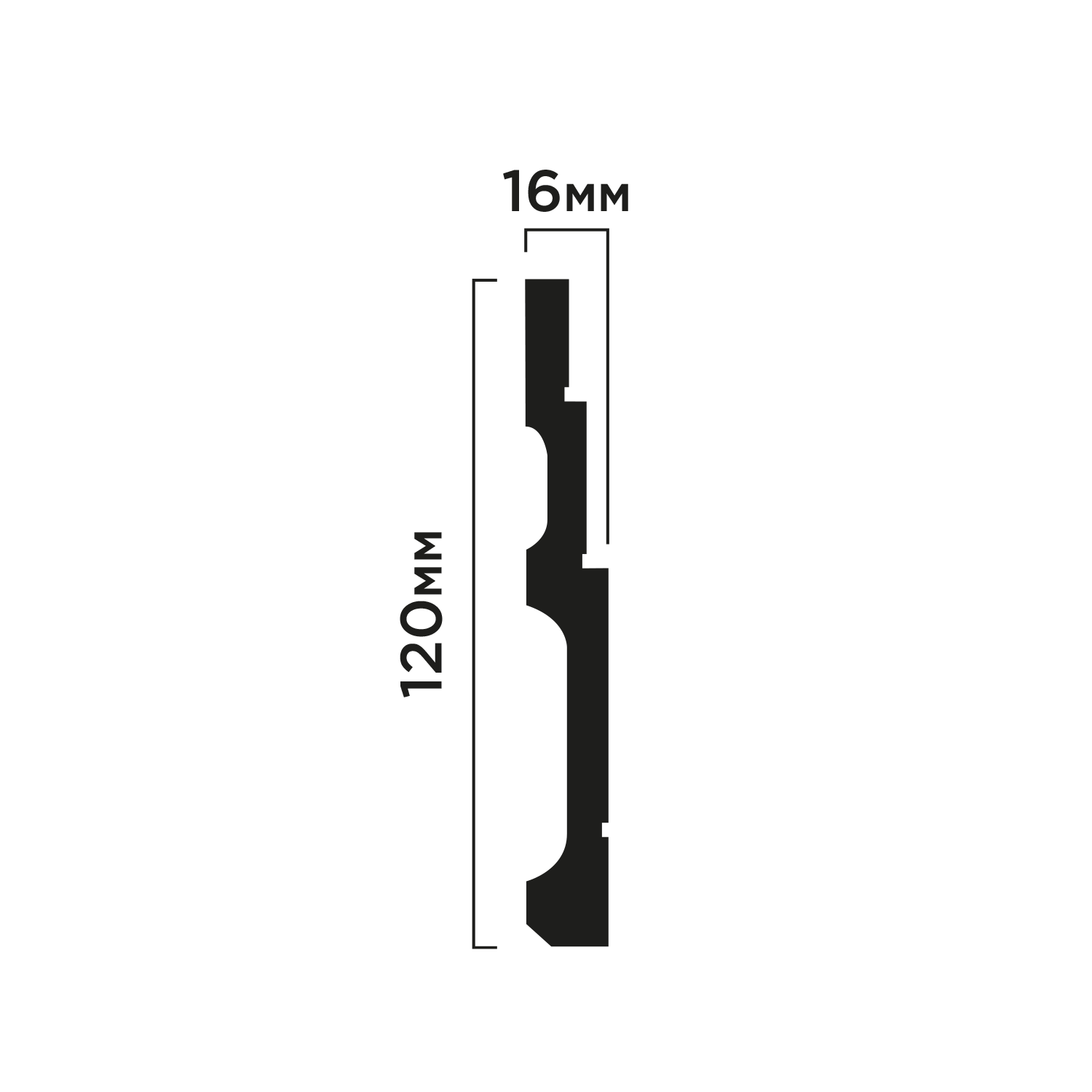 Плинтус B120V1 Hiwood 120мм×16мм×2м