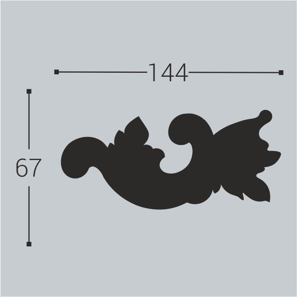 Угол декоративный М10Н1 Bello Deco к молдингу накладной 67×144мм