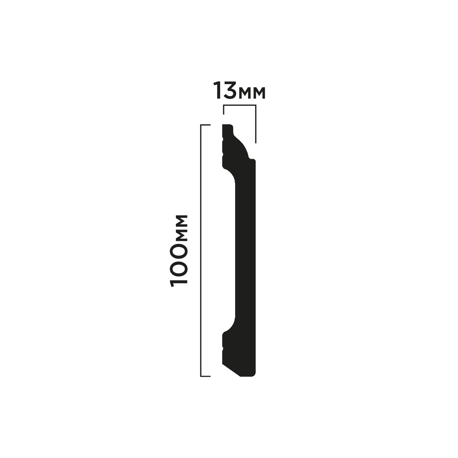 Плинтус B100C Hiwood 100мм×13мм×2м