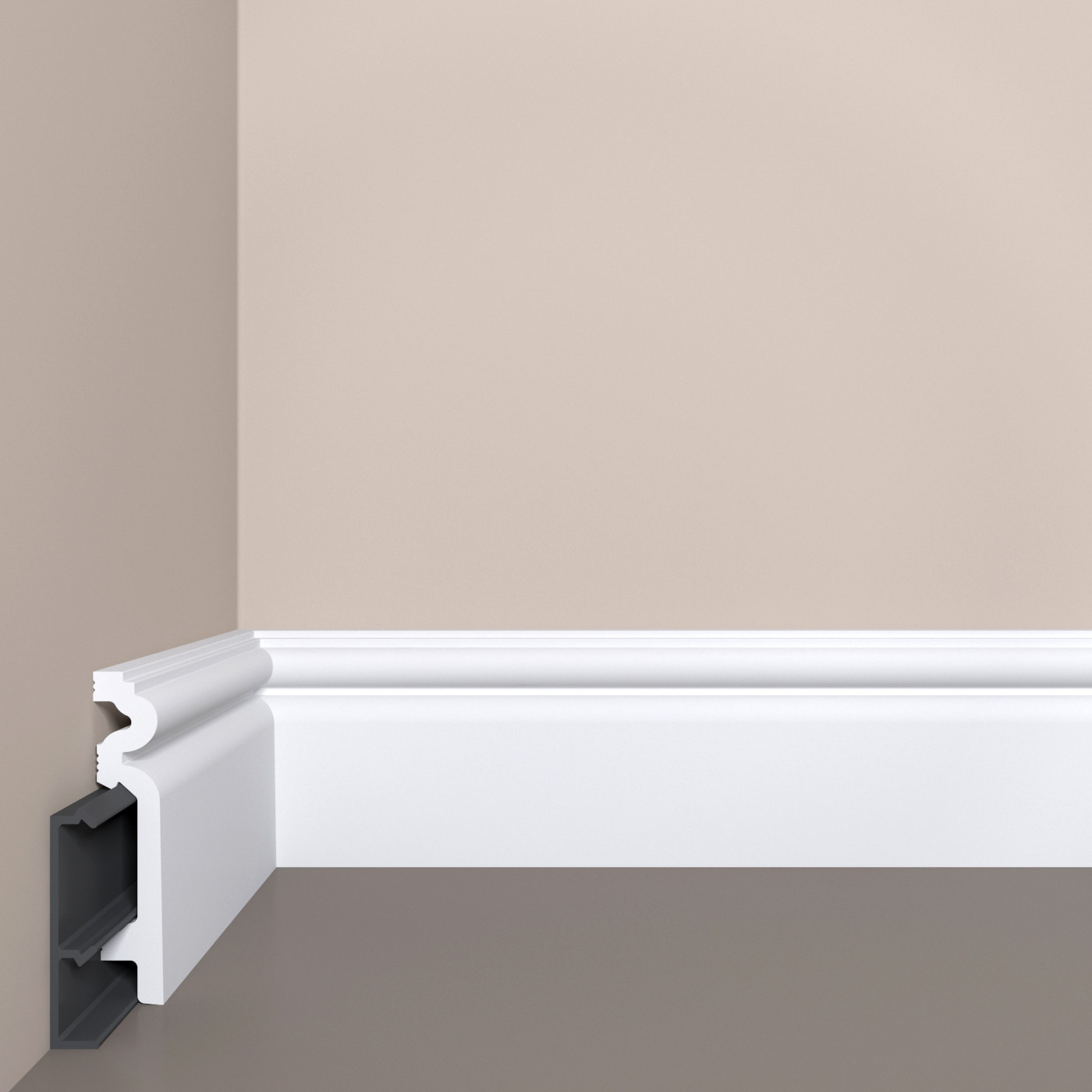 Плинтус напольный П14 Bello Deco с монтажной планкой 90мм×19мм×2м