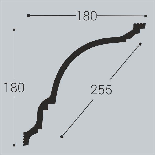 Карниз потолочный К23 Bello Deco 180мм×180мм×2м
