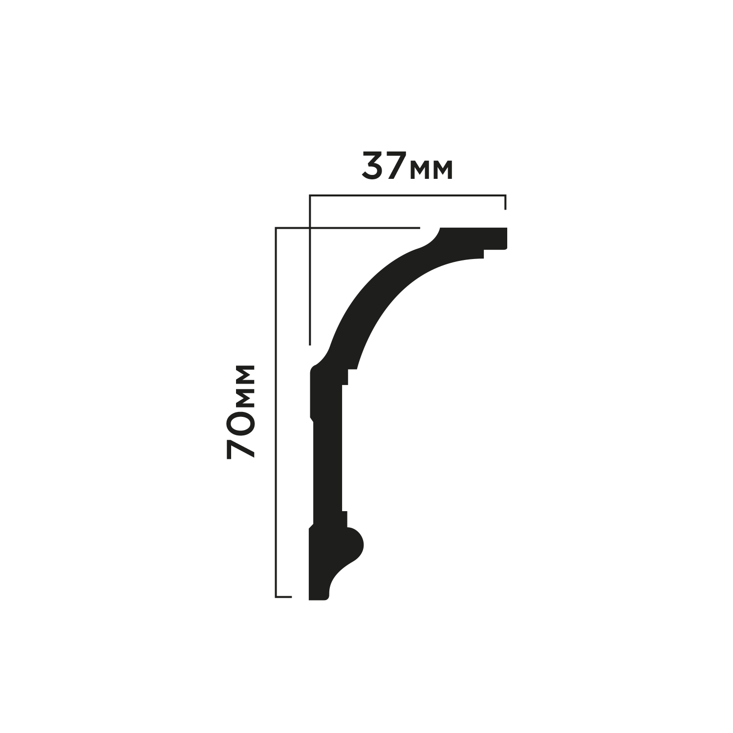 Карниз A70V2 Hiwood 70мм×37мм×2м