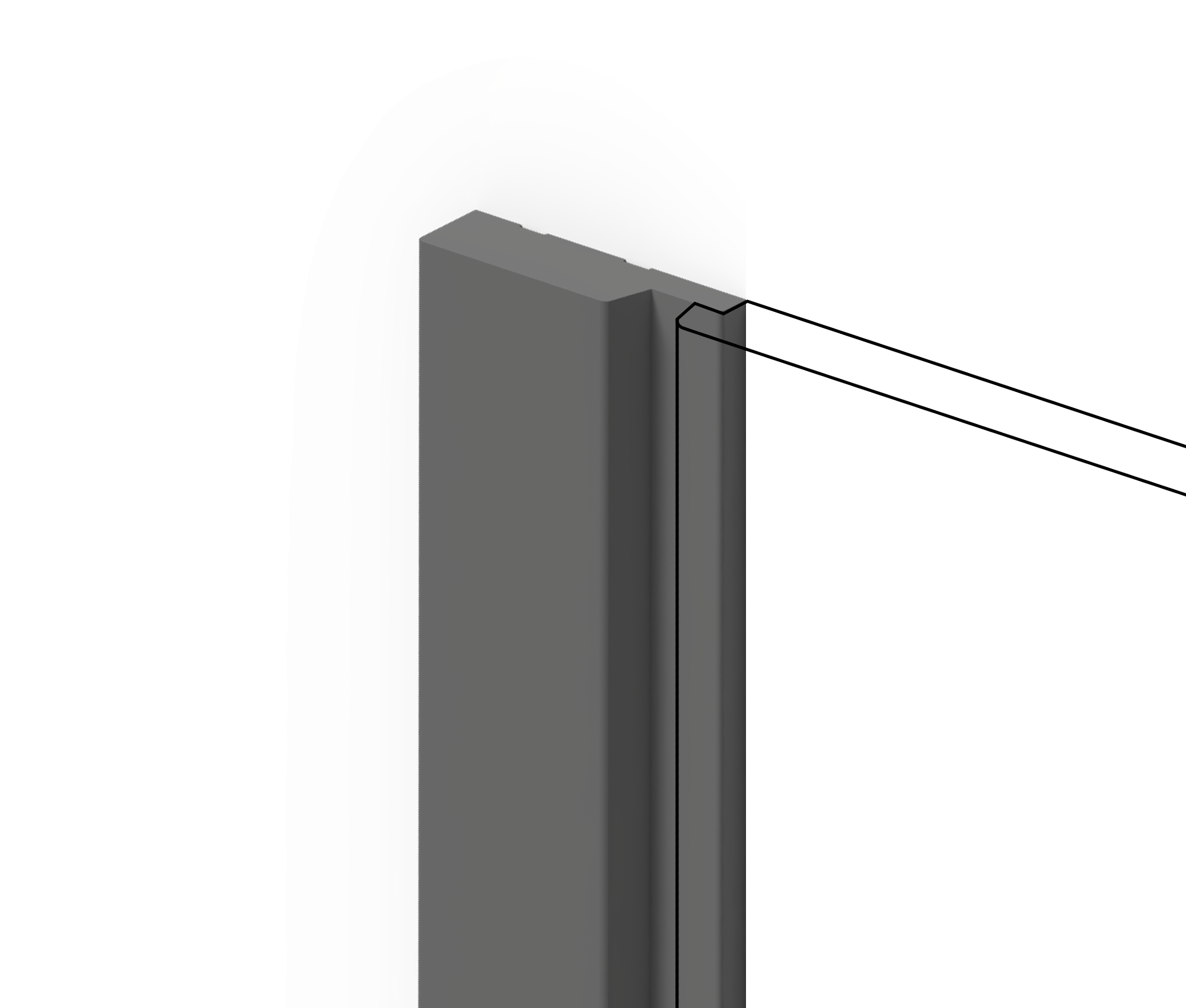 Финишный молдинг LF124A GR3 Hiwood 42мм×2,7м