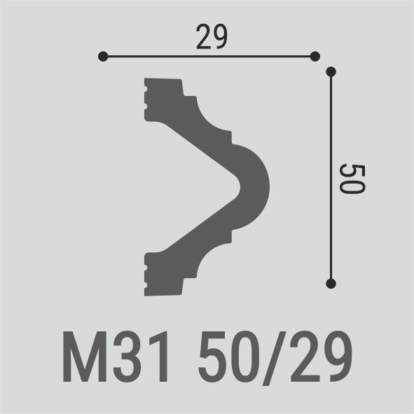 Молдинг М31 50-29 Bello Deco 50мм×29мм×2м