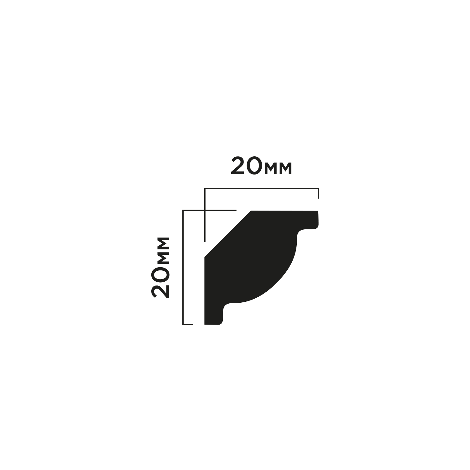 Карниз CI20V2 Hiwood 20мм×20мм×2м