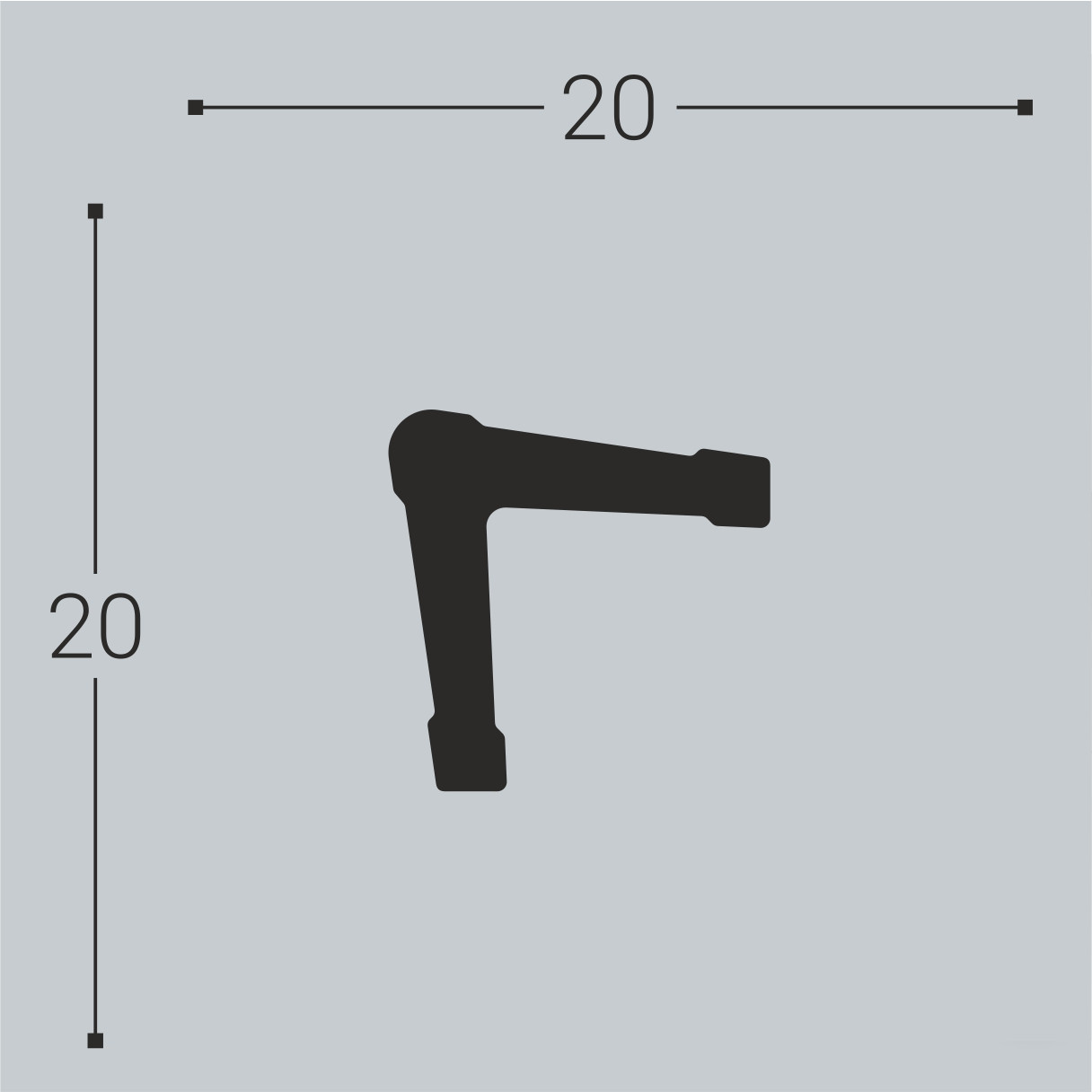 Угол У1 Bello Deco из дюрополимера 20мм×20мм×2м