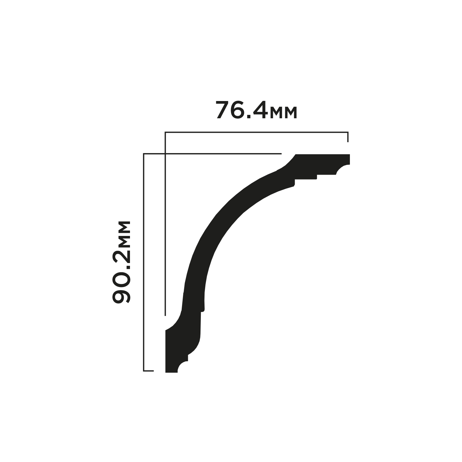 Карниз A118 Hiwood 90,2мм×76,4мм×2м