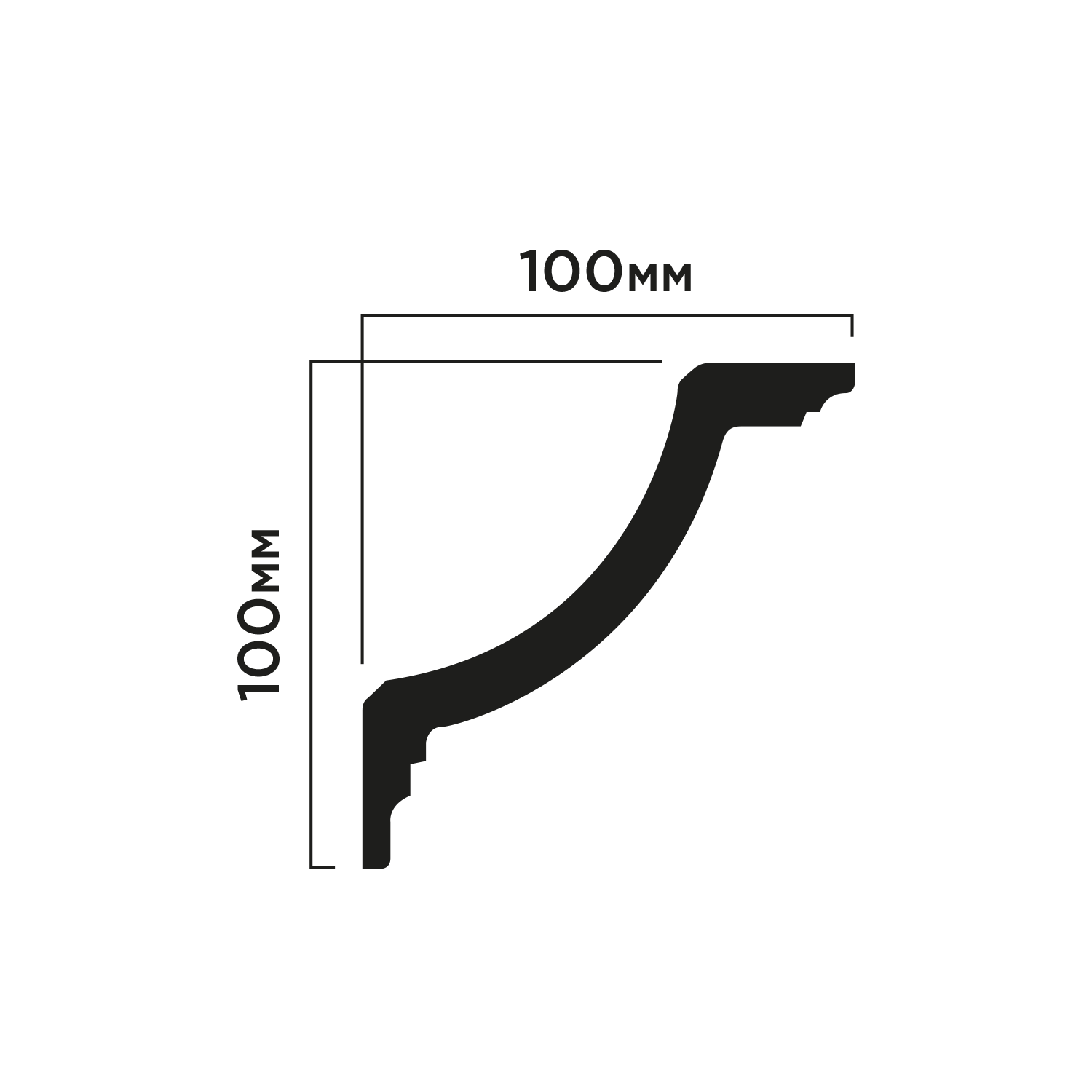 Карниз A141 Hiwood 100мм×100мм×2м