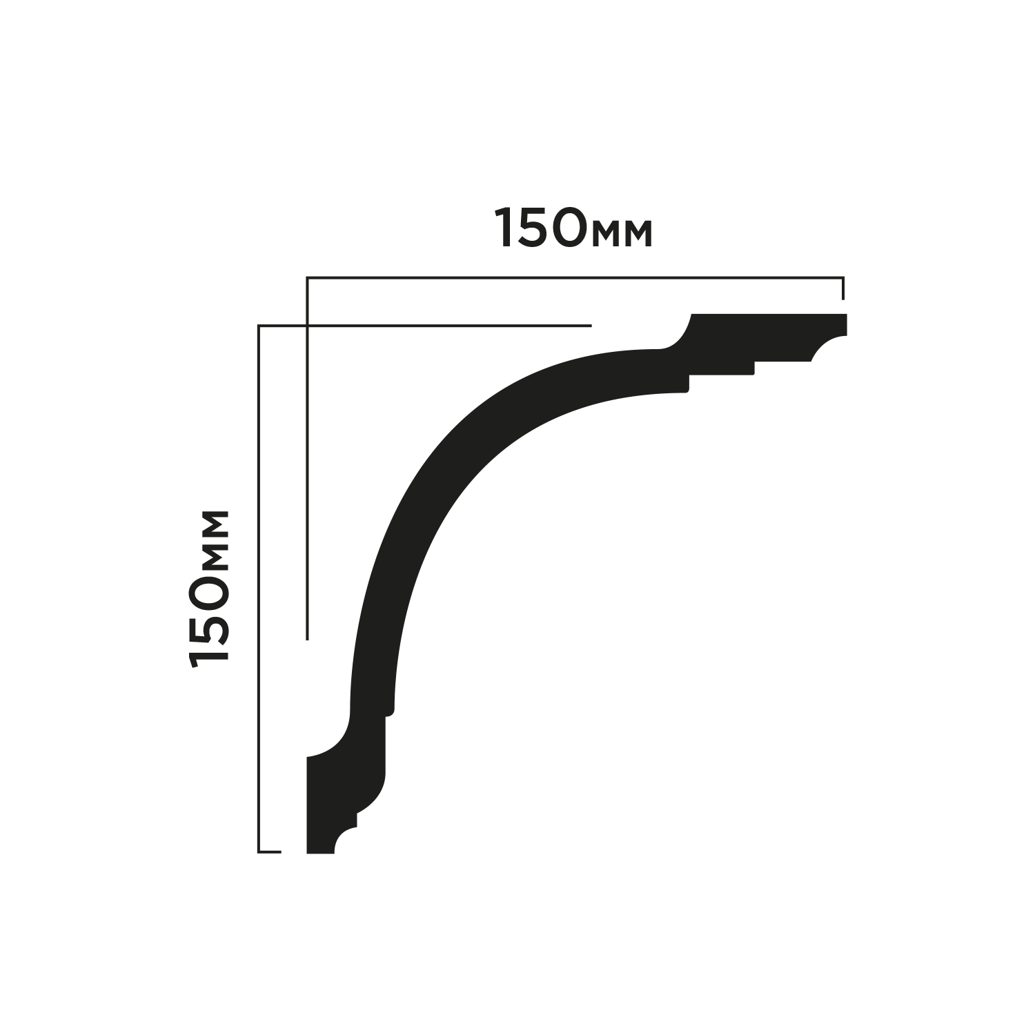 Карниз A212 Hiwood 150мм×150мм×2м