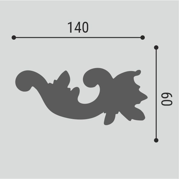 Угол декоративный М12Н1 Bello Deco к молдингу накладной 60×140мм