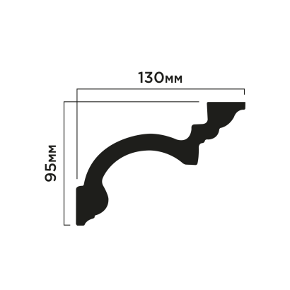 Карниз A160 Hiwood 130мм×95мм×2м