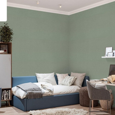 Обои VV72301-77 VOG Oliver (212414 Kof brand), рогожка, зеленые